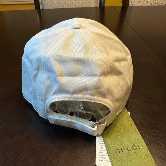 New Gucci GG Logo White Green Baseball Hat Size L - Picture 6 of 12